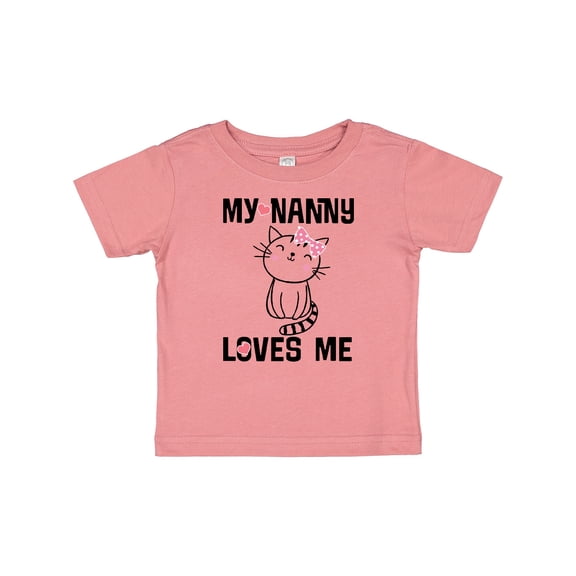 Inktastic My Nanny Loves Me Girl Grandchild Girls Baby T-Shirt