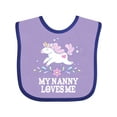 thumbnail image 1 of Inktastic My Nanny Loves Me Girl Unicorn Girls Baby Bib, 1 of 4