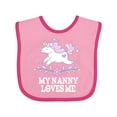 thumbnail image 1 of Inktastic My Nanny Loves Me Girl Unicorn Girls Baby Bib, 1 of 4