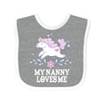 thumbnail image 1 of Inktastic My Nanny Loves Me Girl Unicorn Girls Baby Bib, 1 of 4