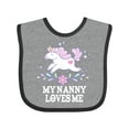thumbnail image 1 of Inktastic My Nanny Loves Me Girl Unicorn Girls Baby Bib, 1 of 4