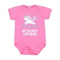 thumbnail image 1 of Inktastic My Nanny Loves Me Girl Unicorn Girls Baby Bodysuit, 1 of 5
