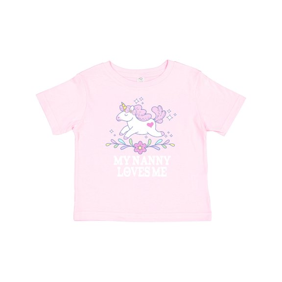 Inktastic My Nanny Loves Me Girl Unicorn Girls Baby T-Shirt
