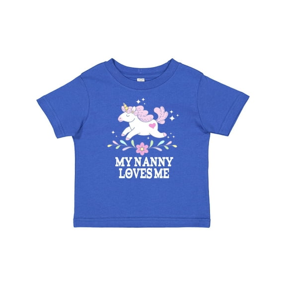 Inktastic My Nanny Loves Me Girl Unicorn Girls Baby T-Shirt