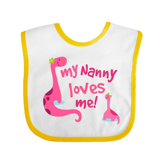 Inktastic My Nanny Loves Me Girls Baby Bib