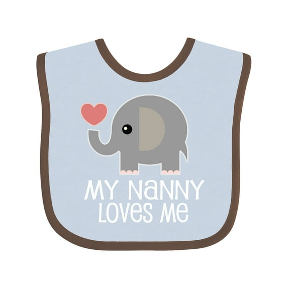 Inktastic My Nanny Loves Me Grandchild Boys or Girls Baby Bib