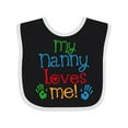 thumbnail image 1 of Inktastic My Nanny Loves Me Grandson Boys or Girls Baby Bib, 1 of 4