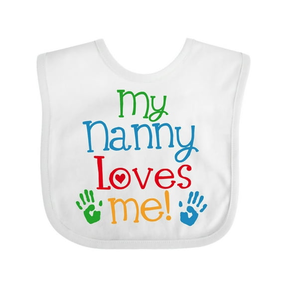 Inktastic My Nanny Loves Me Grandson Boys or Girls Baby Bib