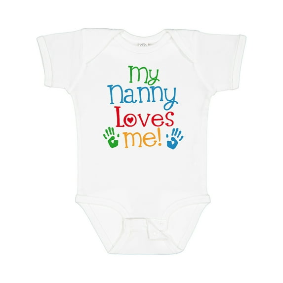 Inktastic My Nanny Loves Me Grandson Boys or Girls Baby Bodysuit