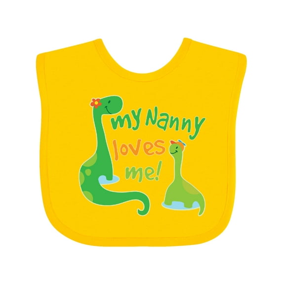 Inktastic My Nanny Loves Me Grandson Dinosaur Boys Baby Bib