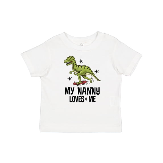 Inktastic My Nanny Loves Me Grandson Dinosaur Boys Baby T-Shirt