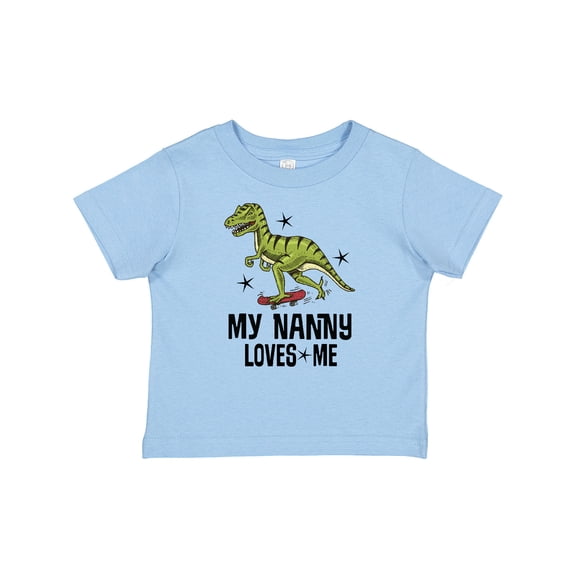 Inktastic My Nanny Loves Me Grandson Dinosaur Boys Baby T-Shirt