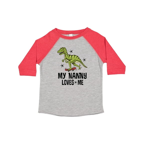Inktastic My Nanny Loves Me Grandson Dinosaur Boys Toddler T-Shirt