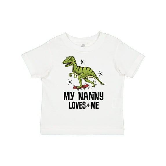 Inktastic My Nanny Loves Me Grandson Dinosaur Boys Toddler T-Shirt