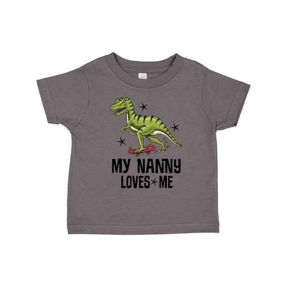 Inktastic My Nanny Loves Me Grandson Dinosaur Boys Toddler T-Shirt