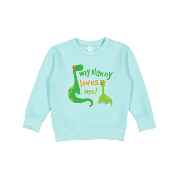 Inktastic My Nanny Loves Me Grandson Dinosaur Toddler Sweatshirt