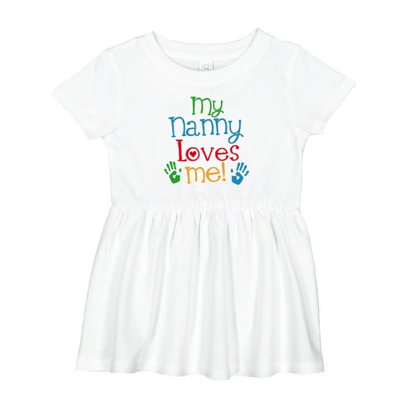 Inktastic My Nanny Loves Me Grandson Girls Baby Dress