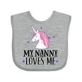 thumbnail image 1 of Inktastic My Nanny Loves Me Unicorn Girls Baby Bib, 1 of 4