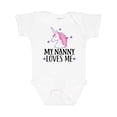 thumbnail image 1 of Inktastic My Nanny Loves Me Unicorn Girls Baby Bodysuit, 1 of 5
