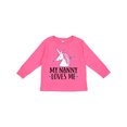 thumbnail image 1 of Inktastic My Nanny Loves Me Unicorn Girls Long Sleeve Toddler T-Shirt, 1 of 5