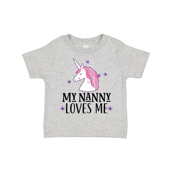 Inktastic My Nanny Loves Me Unicorn Girls Toddler T-Shirt