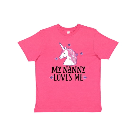 Inktastic My Nanny Loves Me Unicorn Youth T-Shirt