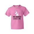thumbnail image 1 of Inktastic My Nanny Loves Me Unicorn Youth T-Shirt, 1 of 5