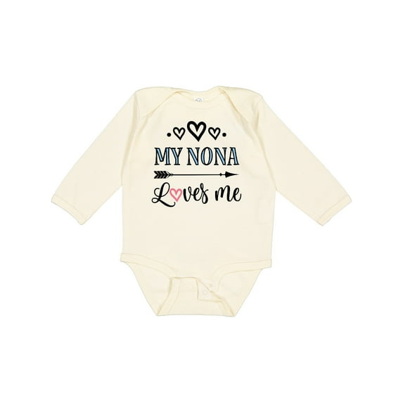 Inktastic My Nona Grandma Loves Me Girls Girls Long Sleeve Baby Bodysuit