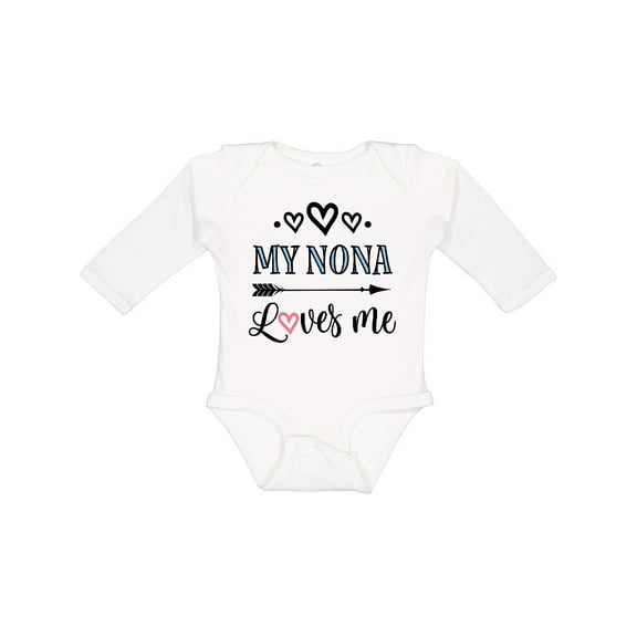 Inktastic My Nona Grandma Loves Me Girls Girls Long Sleeve Baby Bodysuit