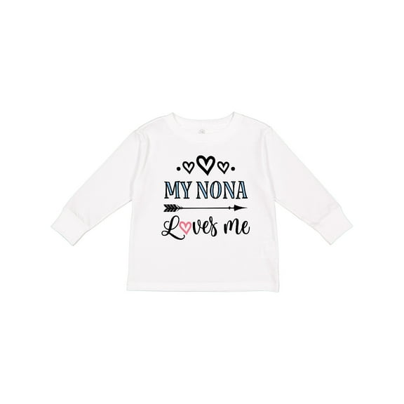 Inktastic My Nona Grandma Loves Me Girls Girls Long Sleeve Toddler T-Shirt