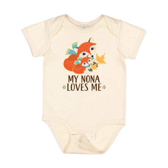 Inktastic My Nona Loves Me Cute Fox Boys or Girls Baby Bodysuit