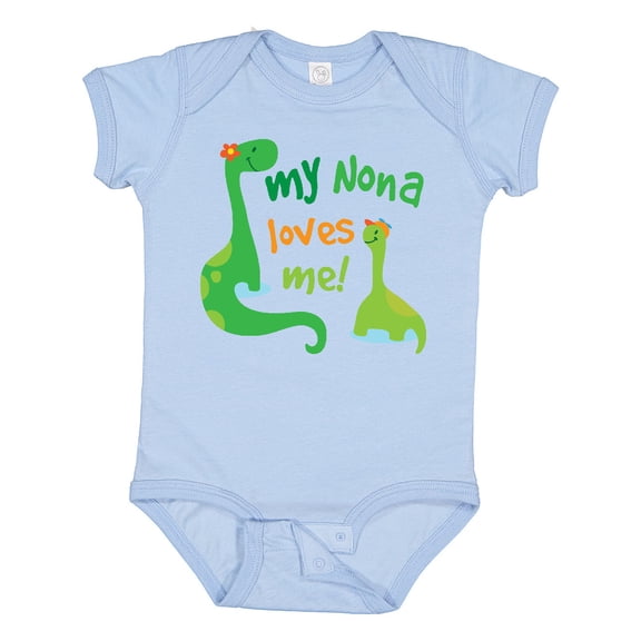 Inktastic My Nona Loves Me Grandson Dinosaur Boys Baby Bodysuit