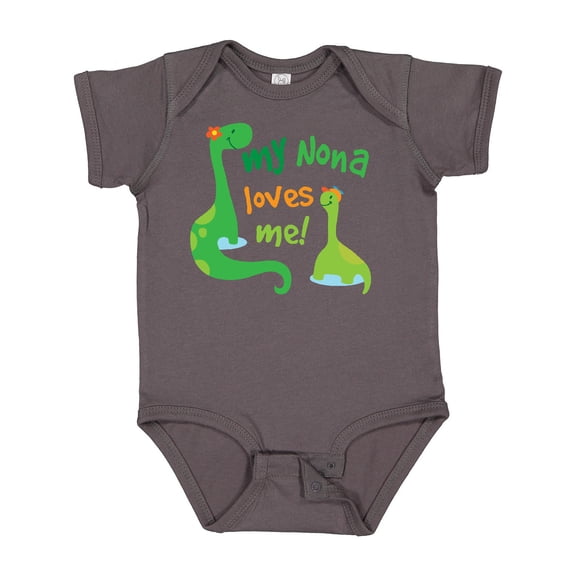 Inktastic My Nona Loves Me Grandson Dinosaur Boys Baby Bodysuit