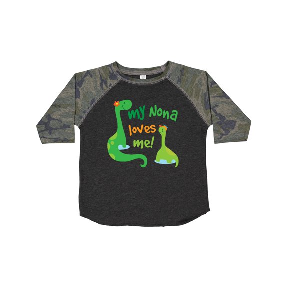 Inktastic My Nona Loves Me Grandson Dinosaur Boys Toddler T-Shirt