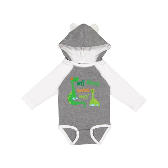 Inktastic My Nona Loves Me Grandson Dinosaur Boys Long Sleeve Baby Bodysuit