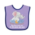 thumbnail image 1 of Inktastic My Noni Loves Me to the Moon and Back Elephant Family Boys or Girls Baby Bib, 1 of 4