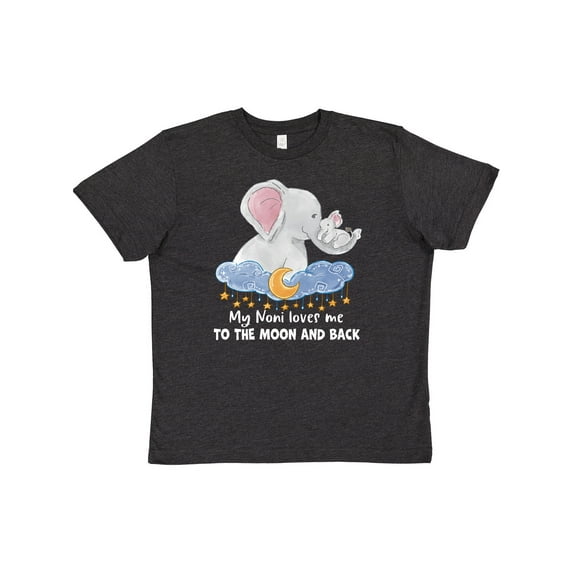 Inktastic My Noni Loves Me to the Moon and Back Elephant Family Youth T-Shirt