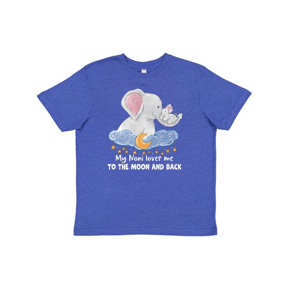 Inktastic My Noni Loves Me to the Moon and Back Elephant Family Youth T-Shirt