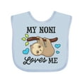 thumbnail image 1 of Inktastic My Noni Loves Me with Sloth and Hearts Boys or Girls Baby Bib, 1 of 4