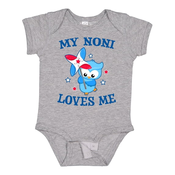 Inktastic My Noni Loves me with Owl Boys or Girls Baby Bodysuit
