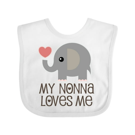 Inktastic My Nonna Loves Me Baby Boy Girl Elephant Boys or Girls Baby Bib