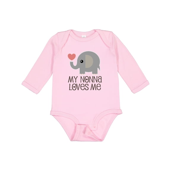 Inktastic My Nonna Loves Me Baby Boy Girl Elephant Boys or Girls Long Sleeve Baby Bodysuit