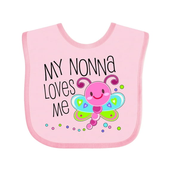 Inktastic My Nonna Loves Me- Cute Dragonfly Boys or Girls Baby Bib
