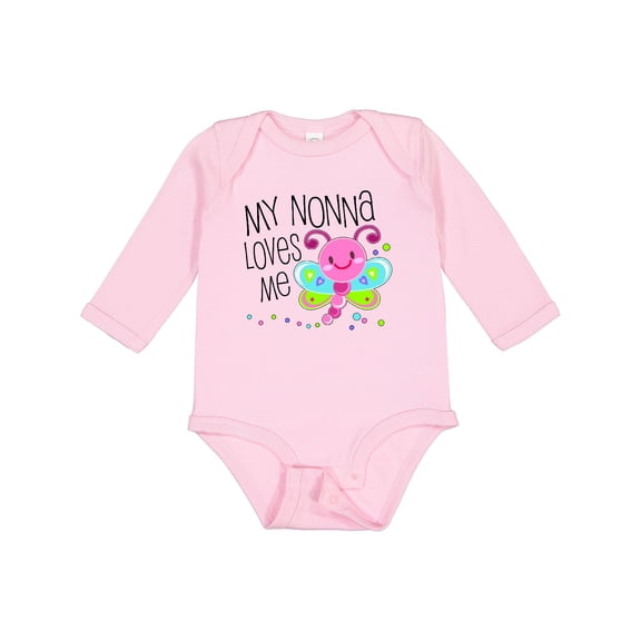 Inktastic My Nonna Loves Me- Cute Dragonfly Boys or Girls Long Sleeve Baby Bodysuit