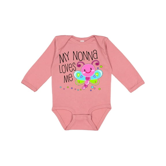 Inktastic My Nonna Loves Me- Cute Dragonfly Boys or Girls Long Sleeve Baby Bodysuit