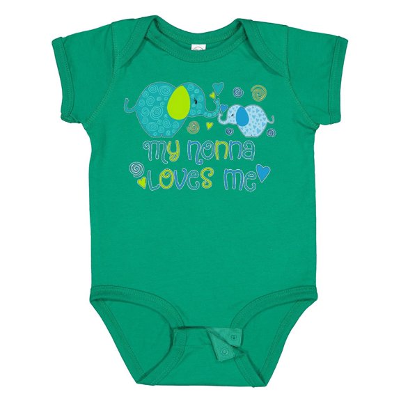 Inktastic My Nonna Loves Me Cute Elephants Boys or Girls Baby Bodysuit