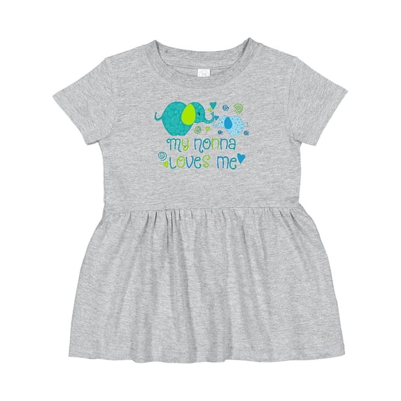 Inktastic My Nonna Loves Me Cute Elephants Girls Baby Dress
