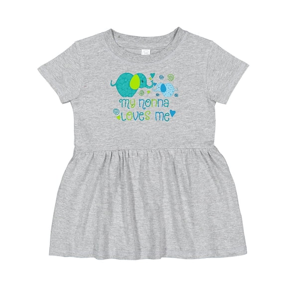 Inktastic My Nonna Loves Me Cute Elephants Girls Baby Dress