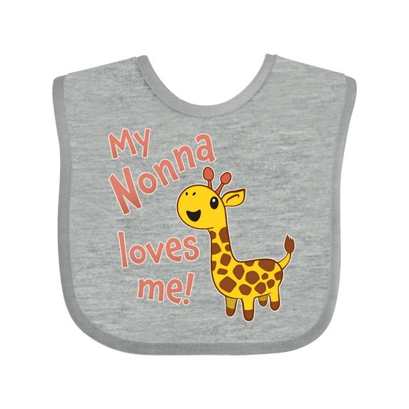 Inktastic My Nonna Loves Me- Cute Giraffe Boys or Girls Baby Bib