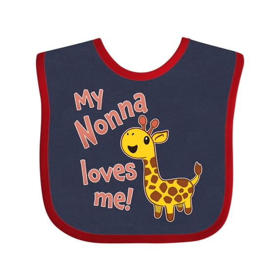 Inktastic My Nonna Loves Me- Cute Giraffe Boys or Girls Baby Bib
